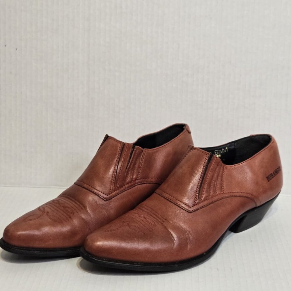 Durango Western Ankle Booties Womens 6.5 Brown Leather Pointed Snip Toe
